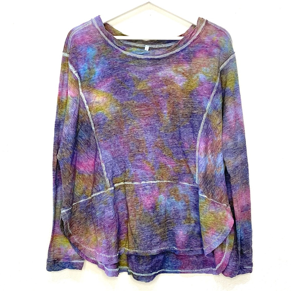 Z Supply Custom Tie Dye Long Sleeve T-Shirt Large